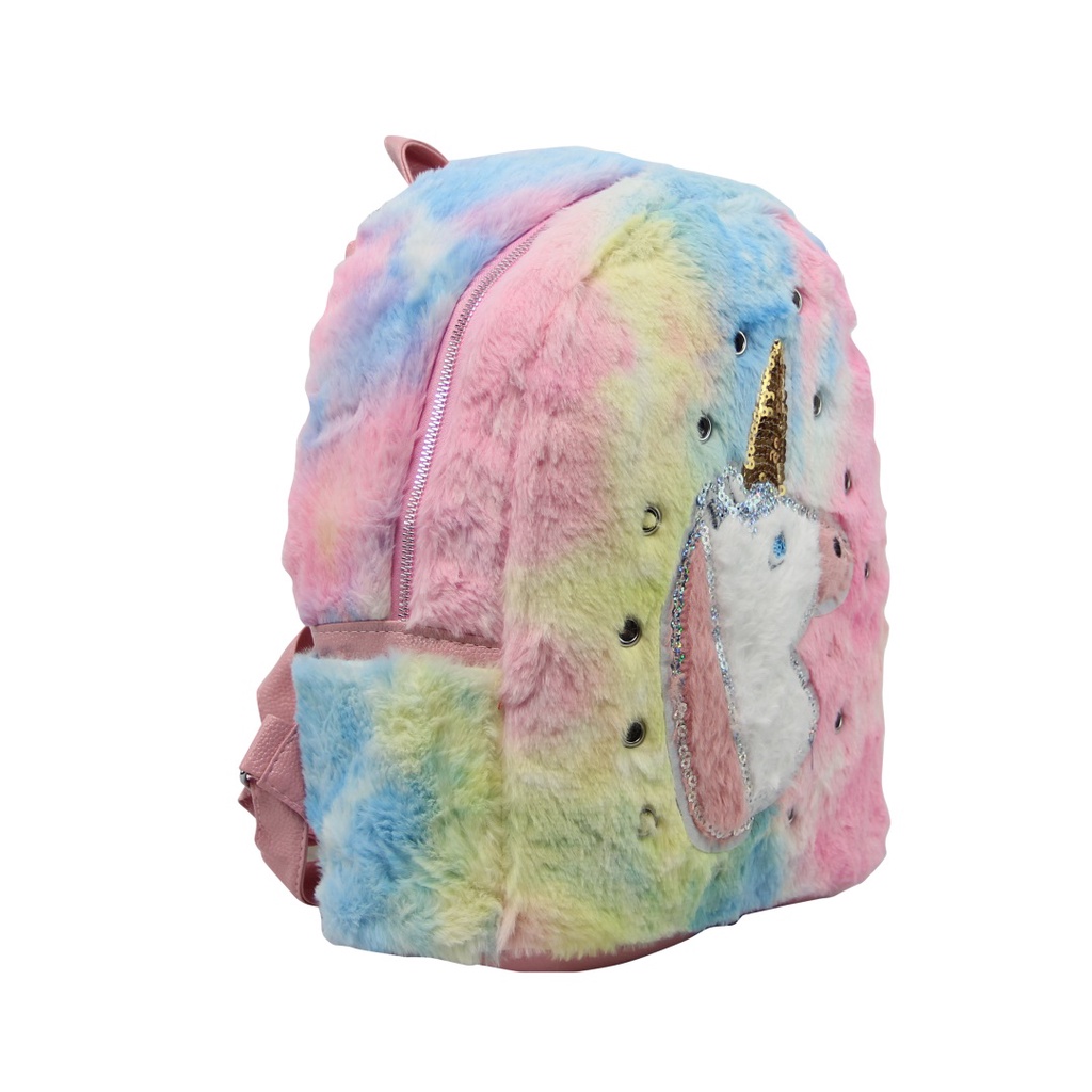 [KLIKTAS] Tas Anak Perempuan Lampu Bulu -  Tas Ransel Backpack Lollipop CC 12613 - Tas Ransel Anak TK SD Sekolah