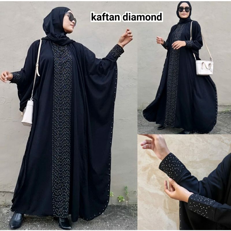 abaya hitam arab gamis Kaftan diamond
