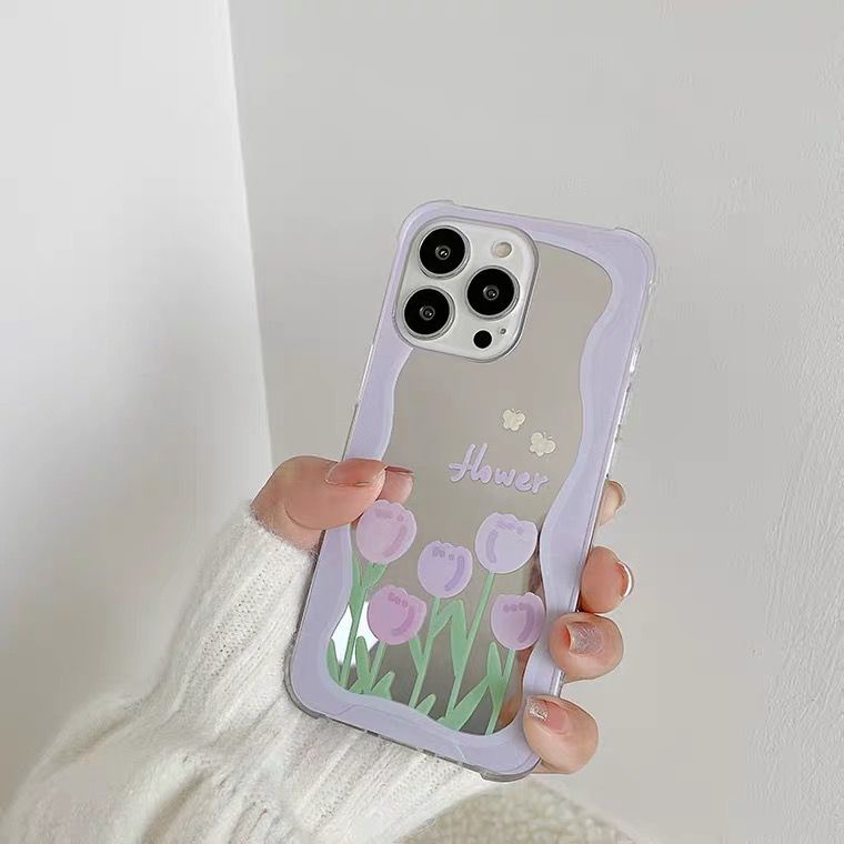 [TPC] Mirror Phone Case LILAC FLOWER IPHONE 6 6S 7 8 PLUS X XS MAX XR 11 12 13 PRO MAX Casing Cermin HP IP027