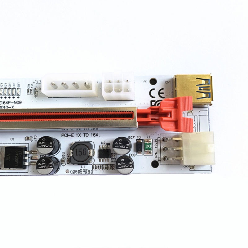 Btsg PCI-E Riser Card Whiteboard PCI-E 1X to16X 6Pin Kartu Riser USB3.0 Extension Cord