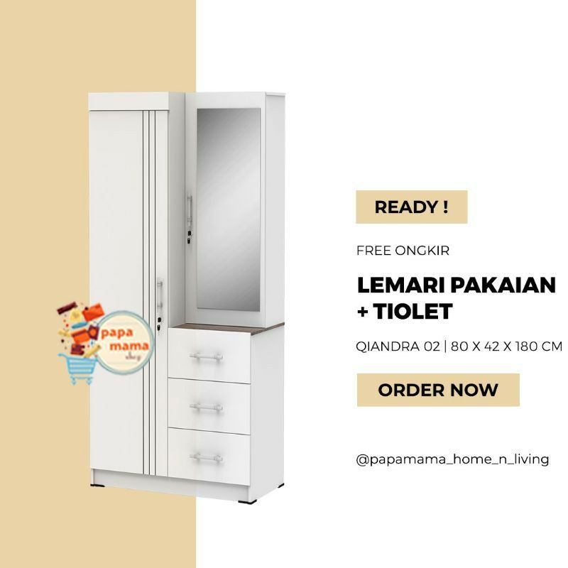Lemari Pakaian 2 Pintu Minimalis - Lemari Pakaian Set Meja Rias