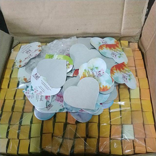 Souvenir Tatakan Gelas | Alas Gelas Mini Kemas Bok Mika,,bonus Kartu Uvapan Terima Kasih