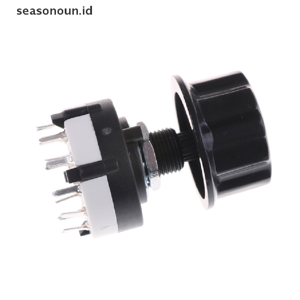 【seasonoun】 1pcs RS26 Rotary Channel Selector Switch 2 Pole Position 6 Selectable with Knob .