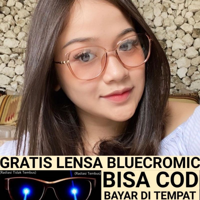 KACAMATA HITAM WANITA LENTUR TERLASI NEW LENSA PHOTOCROMIC ANTIRADIASI PROMO 8830 FREE BOX DAN LAP LENSA BLUEARAY BLUECROMIC REQUEST MINUS KACAMATA FASHION SUNGGLASS LENSA POTOKROMIK 2 IN 1  TERMURAH  FASHION KOREA KACA MATA WANITA CAT EYE