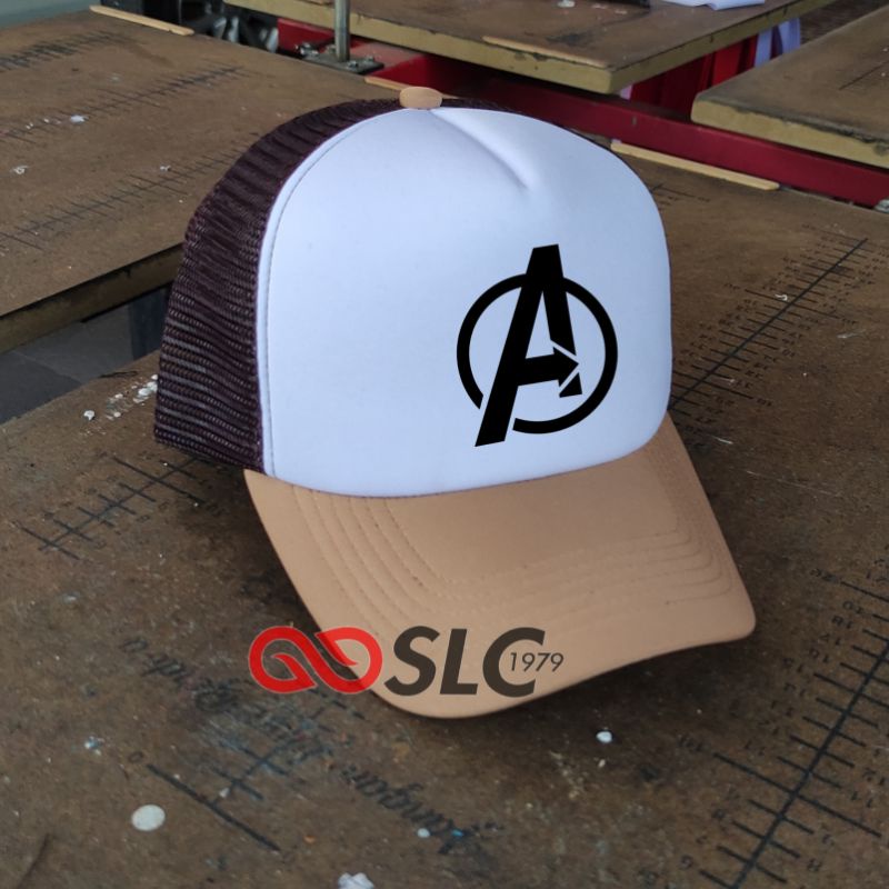 TOPI JARING TRUCKER AVENGERS CUSTOM LOGO SENDIRI