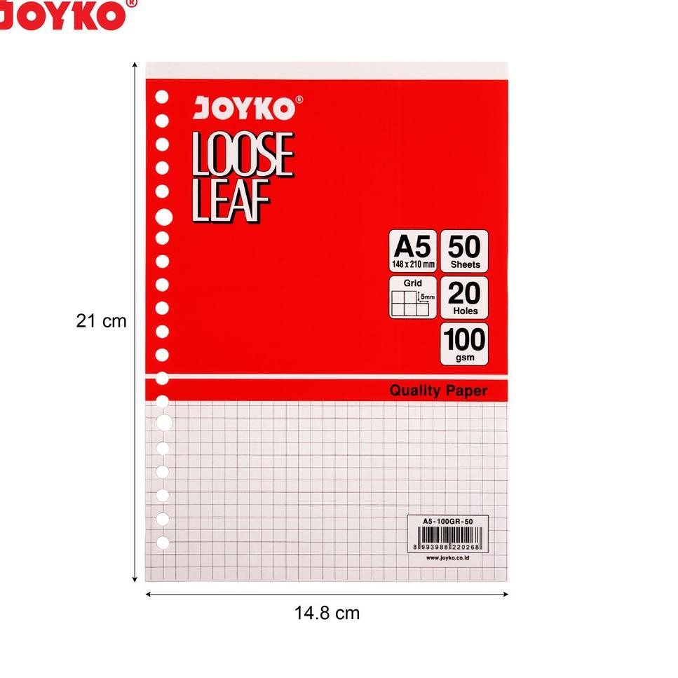 

(SEDANG DISKON) Loose Leaf Isi Kertas File Binder Joyko A5-100GR Grid