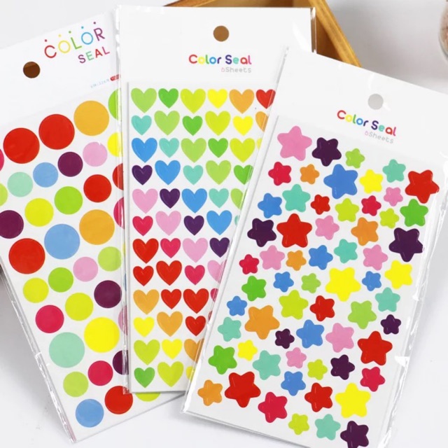 

PROMO DIY STICKER - COLOR SEAL - HEART / STAR STICKER - STIKER HATI/BINTANG