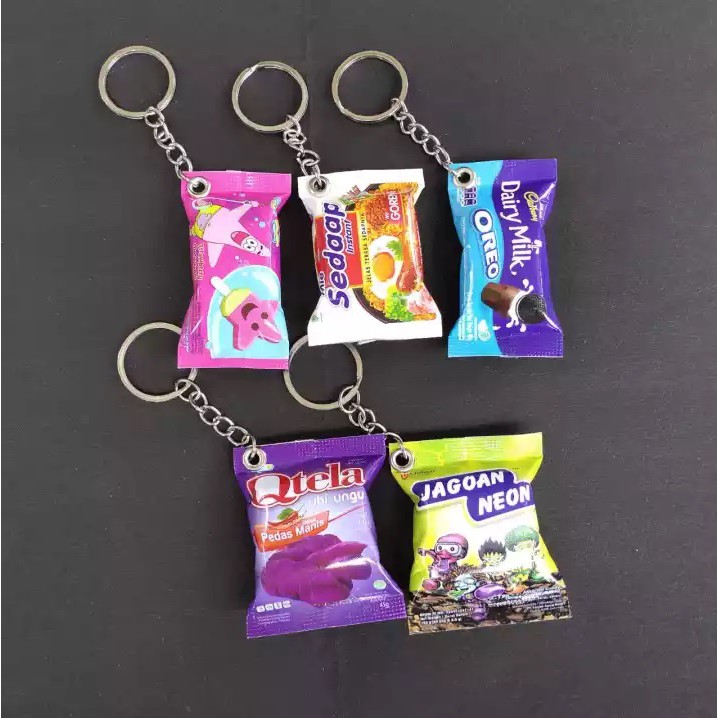 Ganci miniatur snack Gantungan kunci unik lucu - Gantungan kunci miniatur snack - Gantungan kunci