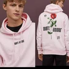 HOODIE HNM MORE AMOUR FLOWER PINK