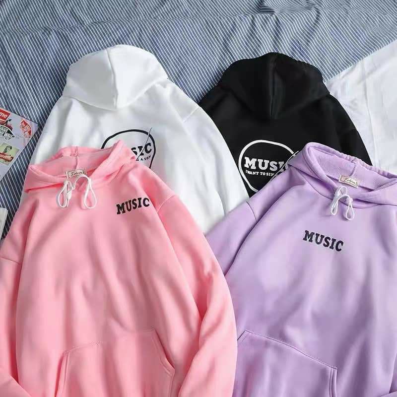 SWEATER MUSIC - HODDIE SWEATER WANITA MUSIC BAHAN BABYTERY