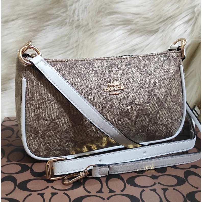 BEST SELLER /// COACH POUCH IN SIGNATURE / TAS BAHU WANITA/ TOP HANDLE SIGNATURE