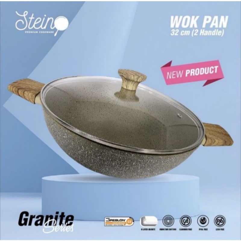 Stein Cookware Wok Pan 32 Steincookware Wokpan 32 Onyx Granite Series