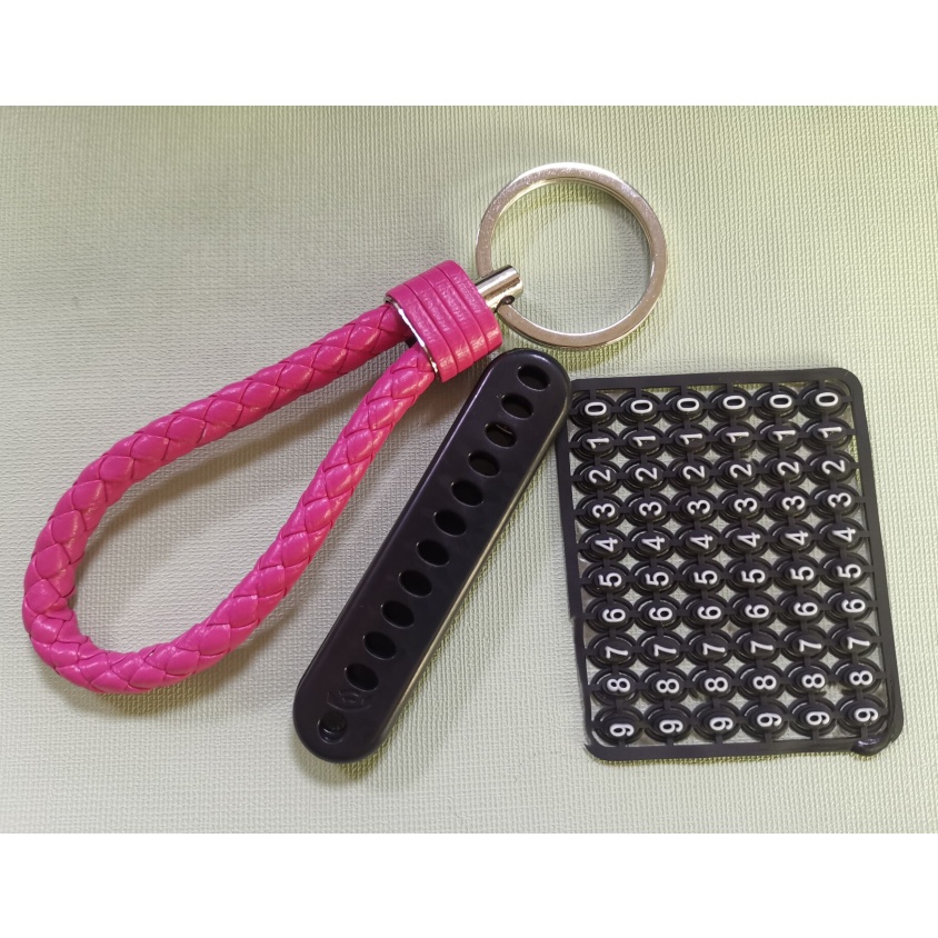 Gantungan Kunci Mobil Tali Kepang Bahan Kulit PU Untuk Pria / Wanita