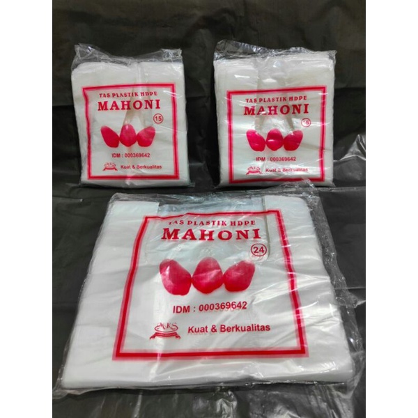 kantong plastik kresek bening 250gram ukuran 15 & 24