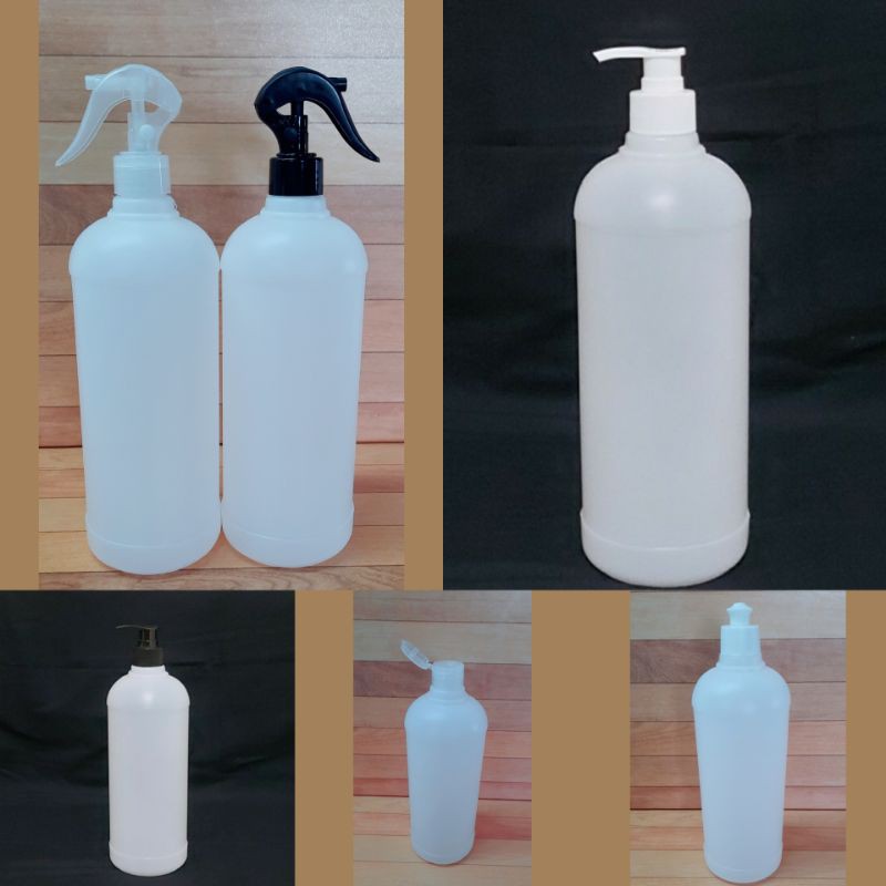Botol Pump 1L / Botol Spray 1L Trigger / Botol Fliptop 1L / Botol Popit 1L / Botol 1000 ml Natural