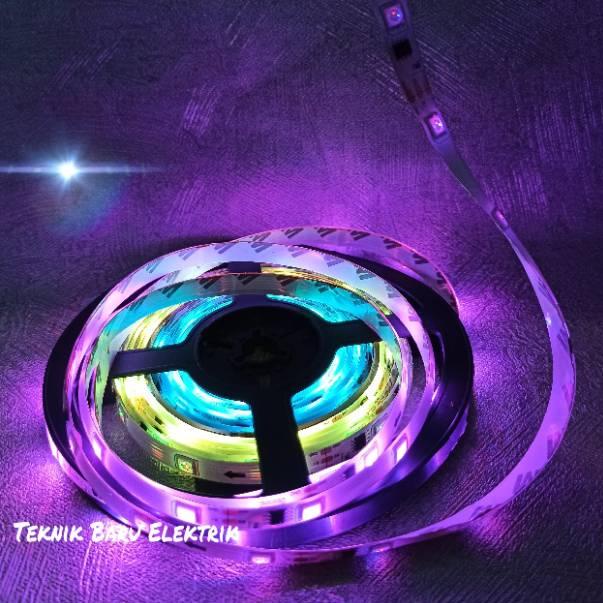 Top Design--Lampu Led Strip Running LED IC PINTAR SMD 5050 RGB IP44 5M 12V Pintar Wateterproof Berja
