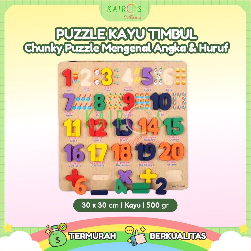 Puzzle Kayu Anak Timbul Puzzle Chunky Alfabet Huruf Puzzle Kayu Balok ABC