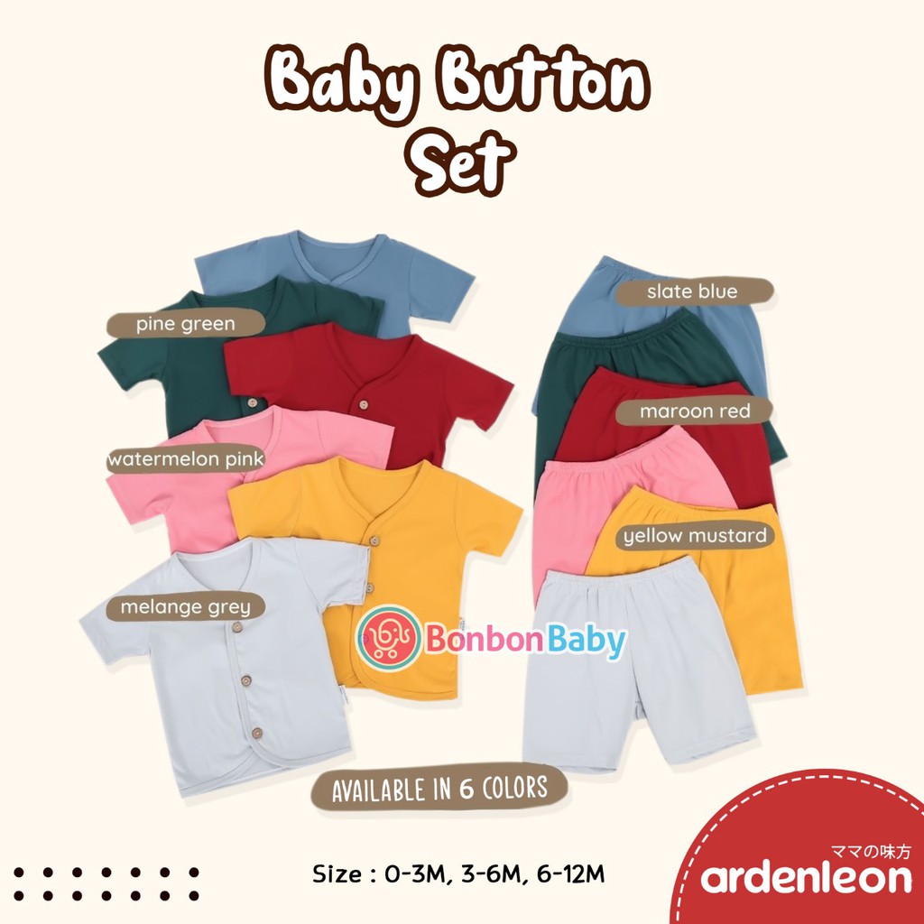 Ardenleon Baby Button Set ( setelan pendek )