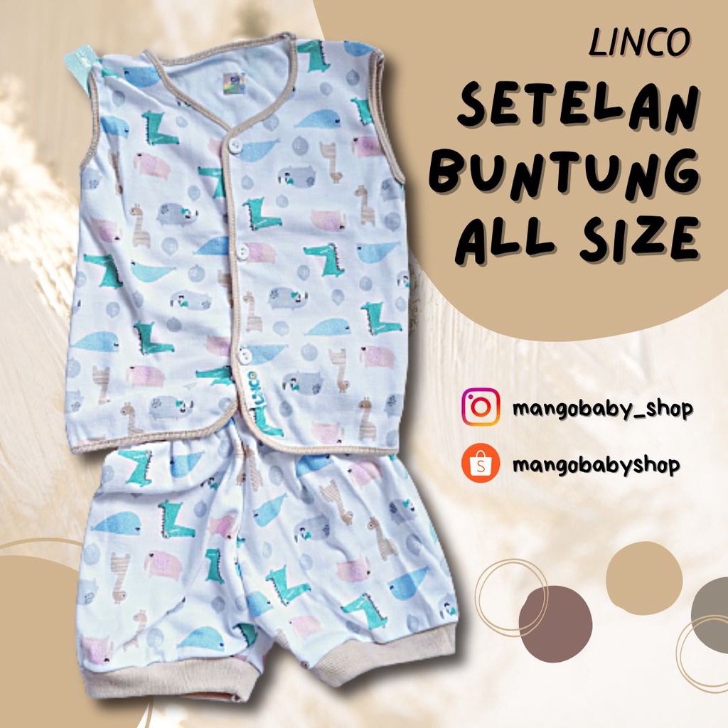 LINCO | SETELAN COTTON 100% BAJU BUNTUNG KUTUNG PLUS BAYI BABY NEWBORN ALL SIZE