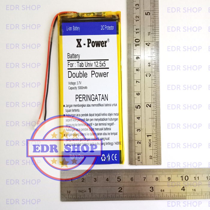 Batre Tab Aldo Universal 12.5x5 Batu Battery Baterai Tanam Double Power