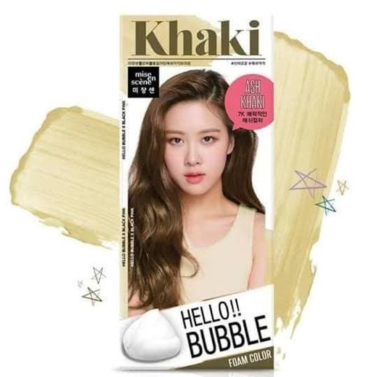 Hello Bubble Hair Color 7K ( Ash Khaki Brown ) Ready Stock