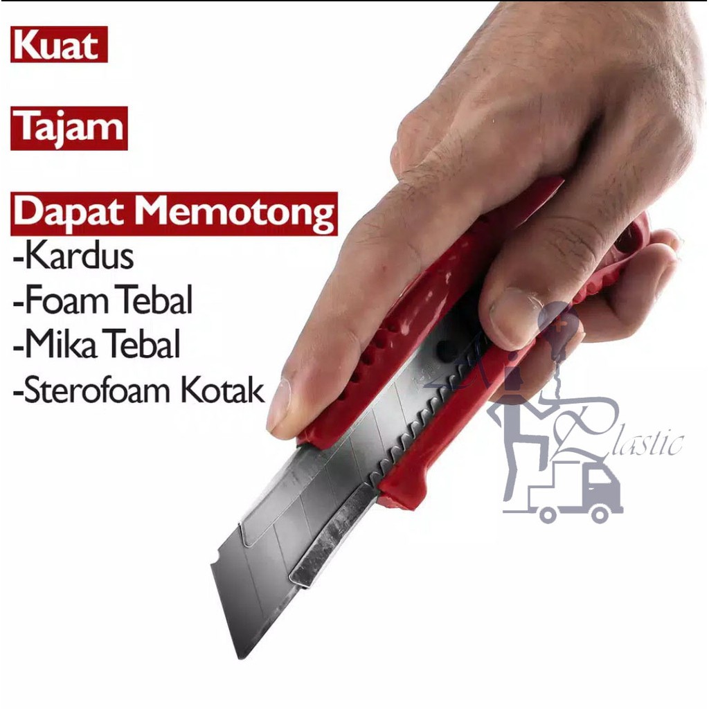 

AIO Plastic-Cutter Pisau Besar Pemotong Kertas Karter Tajam Cutter Knife Pen Berkualitas Termurah