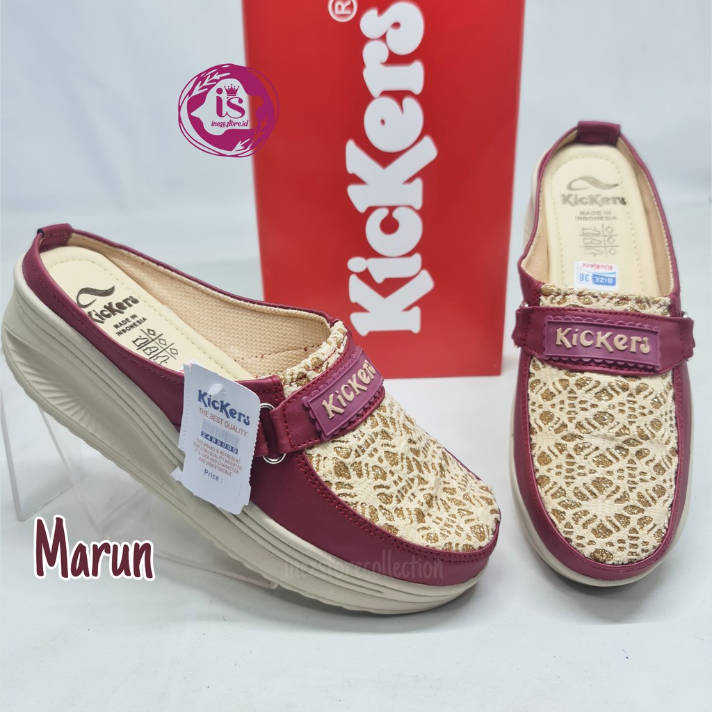 WEDGES SENDAL WANITA KICKERS BERKUALITAS KODE SL.BRUKAT MURAH GROSIR