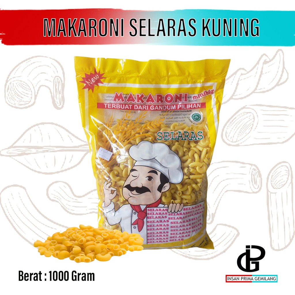 

Makaroni SELARAS Kuning 1 kg / 1000 gr (bantet/tidak mekar)