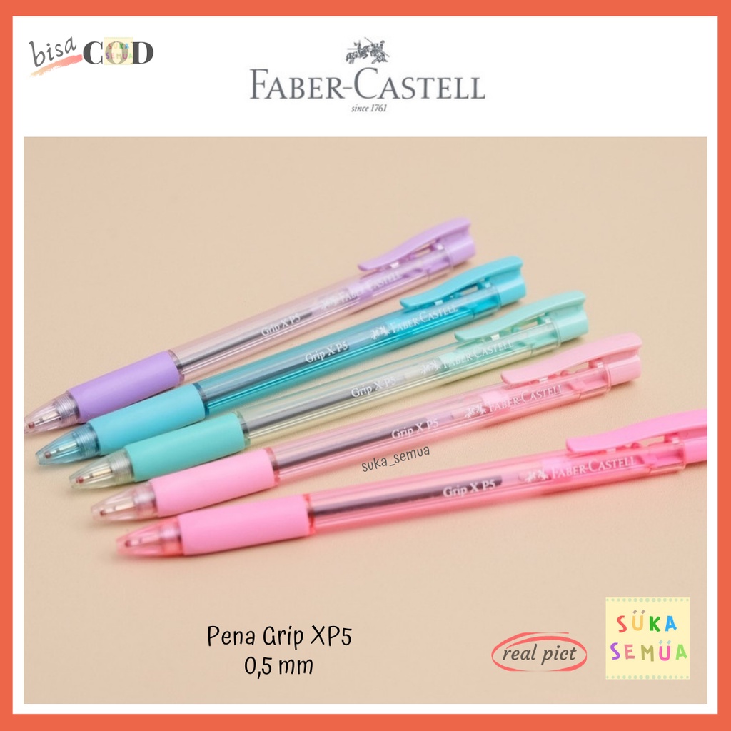 

Pulpen Mekanik Faber Castell Grip X P5 0,5 mm & RX 0.5mm (tinta hitam) // ORIGINAL Barrel Pen Pena Cetek Bolpen Gelpen Ballpoint Pegangan Karet XP RX5 - ATK alat tulis kantor sekolah kuliah warna pastel pink peach abu lucu imut murah COD instant Bandung