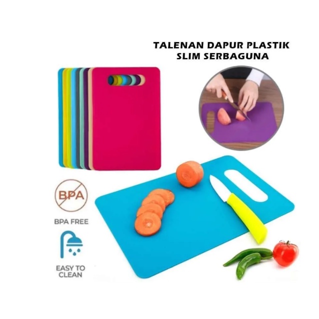 TALENAN PLASTIK 29 X 19 CM TEBAL 1,5 MILI/ TALENAN DAPUR CUTTING BOARD | yanna866