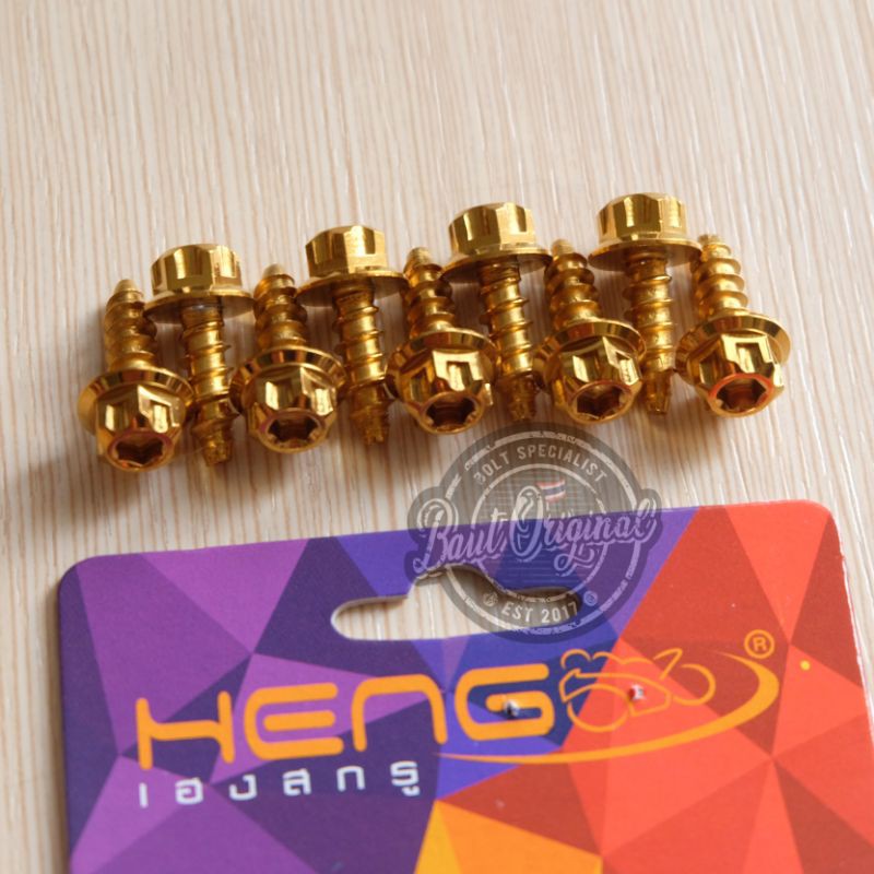 baut body probolt gold belimbing new model flower star gear 2 kunci original heng thailand