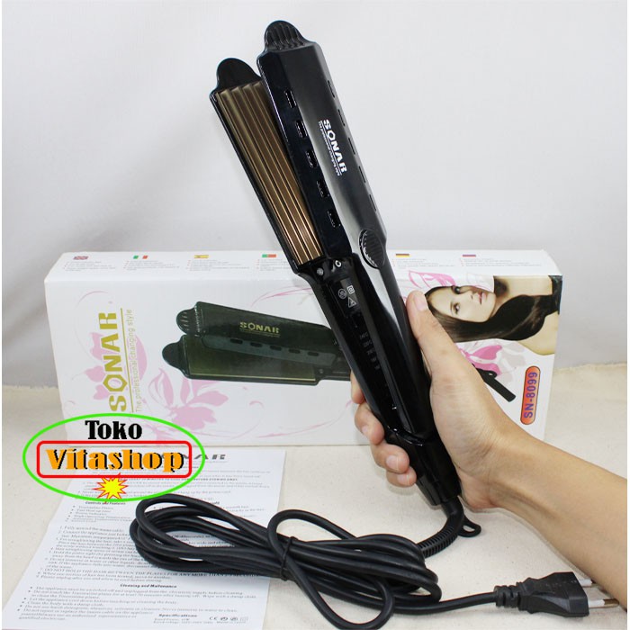 Catokan Rambut SONAR SN-8099 GERIGI Catok Genteng Temperatur Suhu Plat Lebar