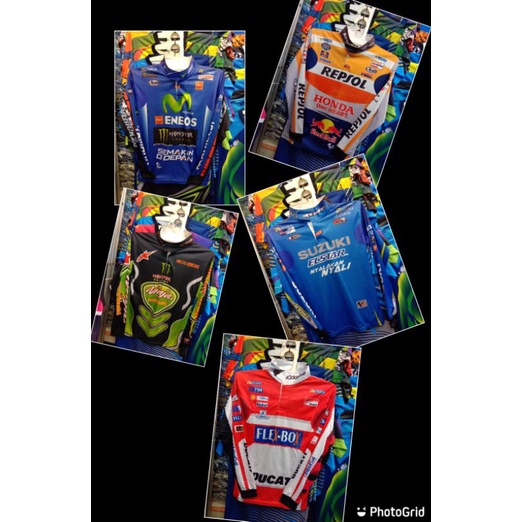 BAJU MOTOGP#KAOS MOTOGP FULLPRINT KERAH SHANGHAI#LENGANPAJANG#YAMAHA#HONDA#SUZUKI#NINJA