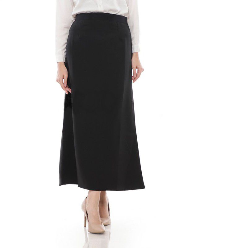 ROK A-LINE SUPER JUMBO ROK PAYUNG ROK LEETER A-LINE L5 L6 L7 L8-Hitam