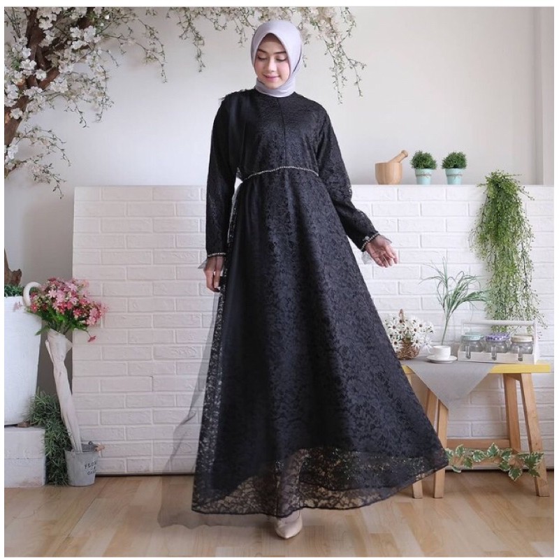 Gamis Lunara brukat Premium
