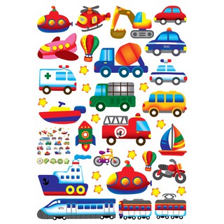 AY7212 Sticker Dinding Bentuk Alat Transportasi Kartun AY7212 Sticker Dinding Bentuk Alat Transportasi Kartun