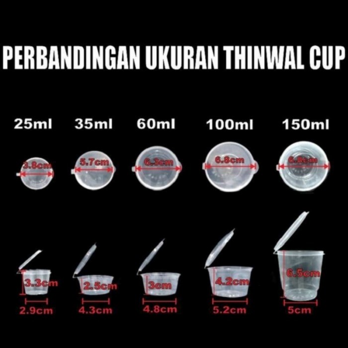 GHM THINWALL CUP 25ML 25 ML THIN WALL SAOS SAMBEL KECAP MAYO GROSIR ISU 50