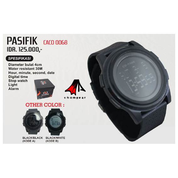 Cotrek Caco 0068 Pasifik Jam Tangan Sport Adventure Waterproof Strap Rubber Berkualitas Water Resistant Outdoor Tactical Tentara Militer Macho Polisi Keren Murah Pria Gaul Digital Thomgear Balangan Banjar Barito Kuala