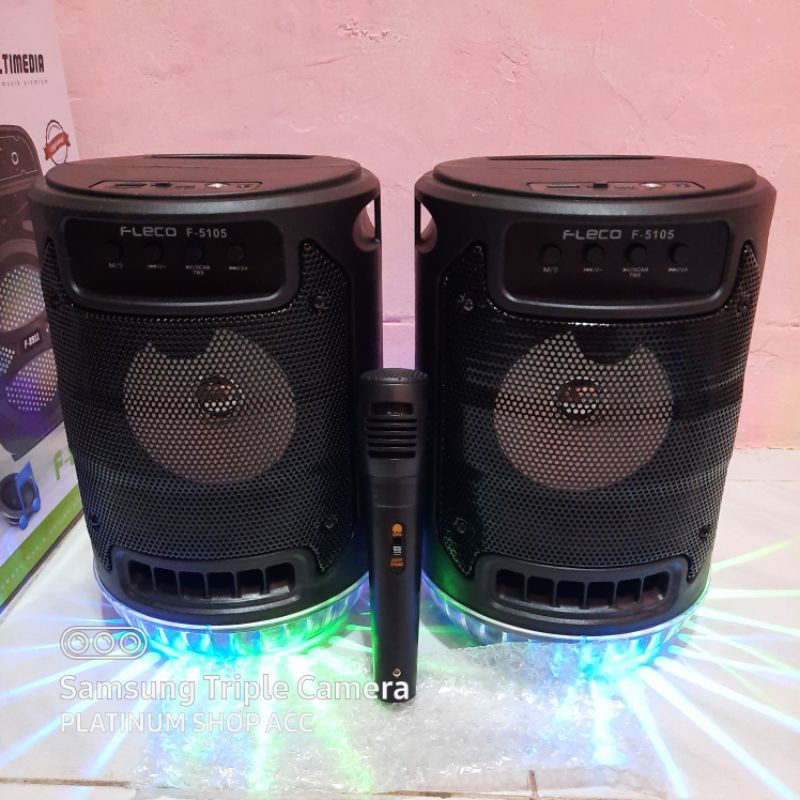 Speaker Wireless Bluetooth Fleco F5105/SQ4001 Gratis Mic Karaoke/Salon Aktif Portable Super bass Radio Fm