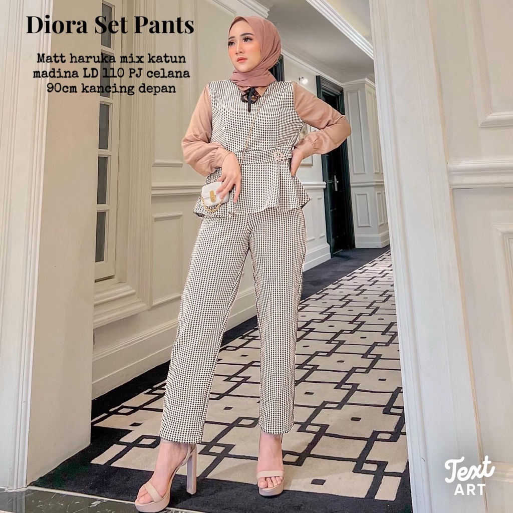 DIORA SET PANTS/SETELAN WANITA TERBARU/BAJU SET WANITA KEKINIAN