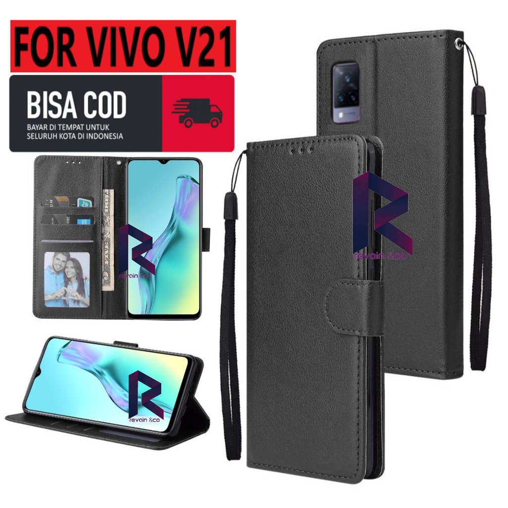 NEW VIVO V21 CASE FLIP WALLET LEATHER KULIT PREMIUM SARUNG BUKA TUTUP FLIP CASE VIVO V21