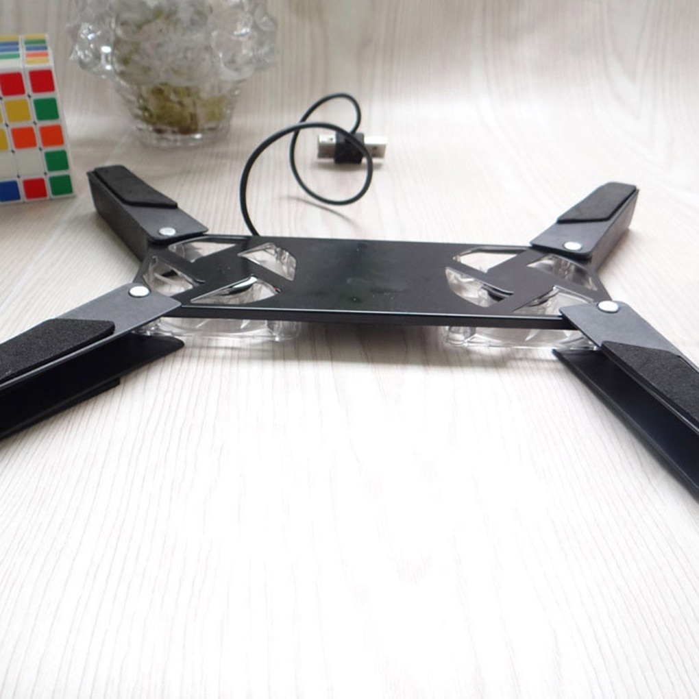 Pendingin Notebook Laptop Cooling Pad Lipat Portable X Stand Dual Fan 818