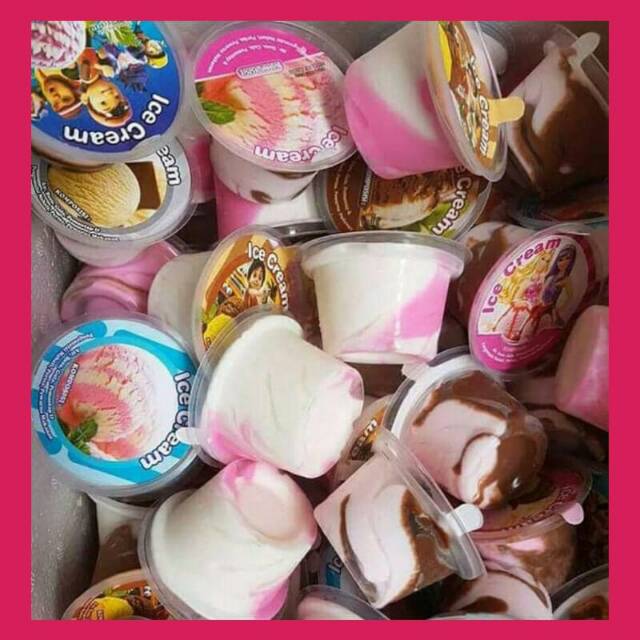 

Paket bubuk es krim super murah cup plastik bening