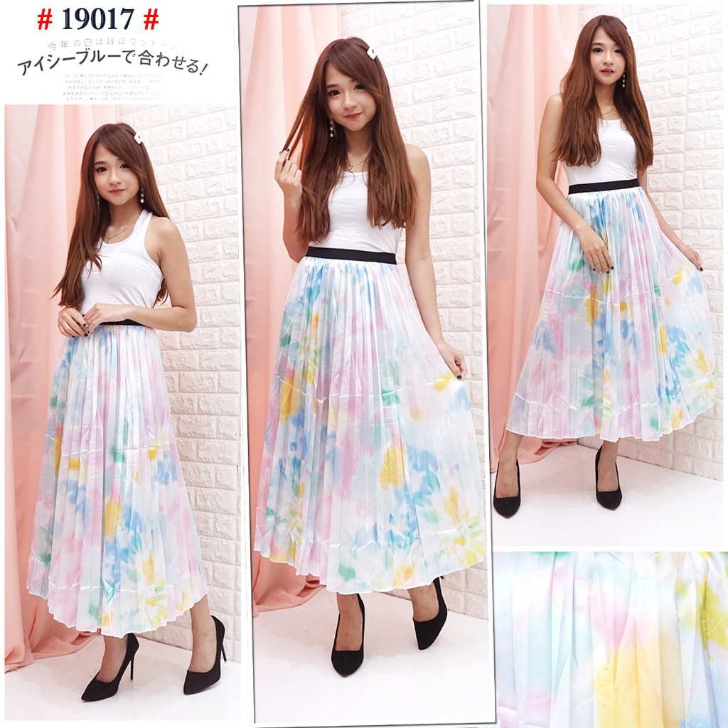Rok Bawahan Plisket / Pleated Skirt Satin-1