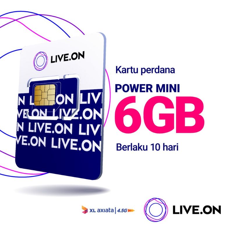 6 GB Kartu Perdana XL Live.On Power Mini 6 GB 10 hari
