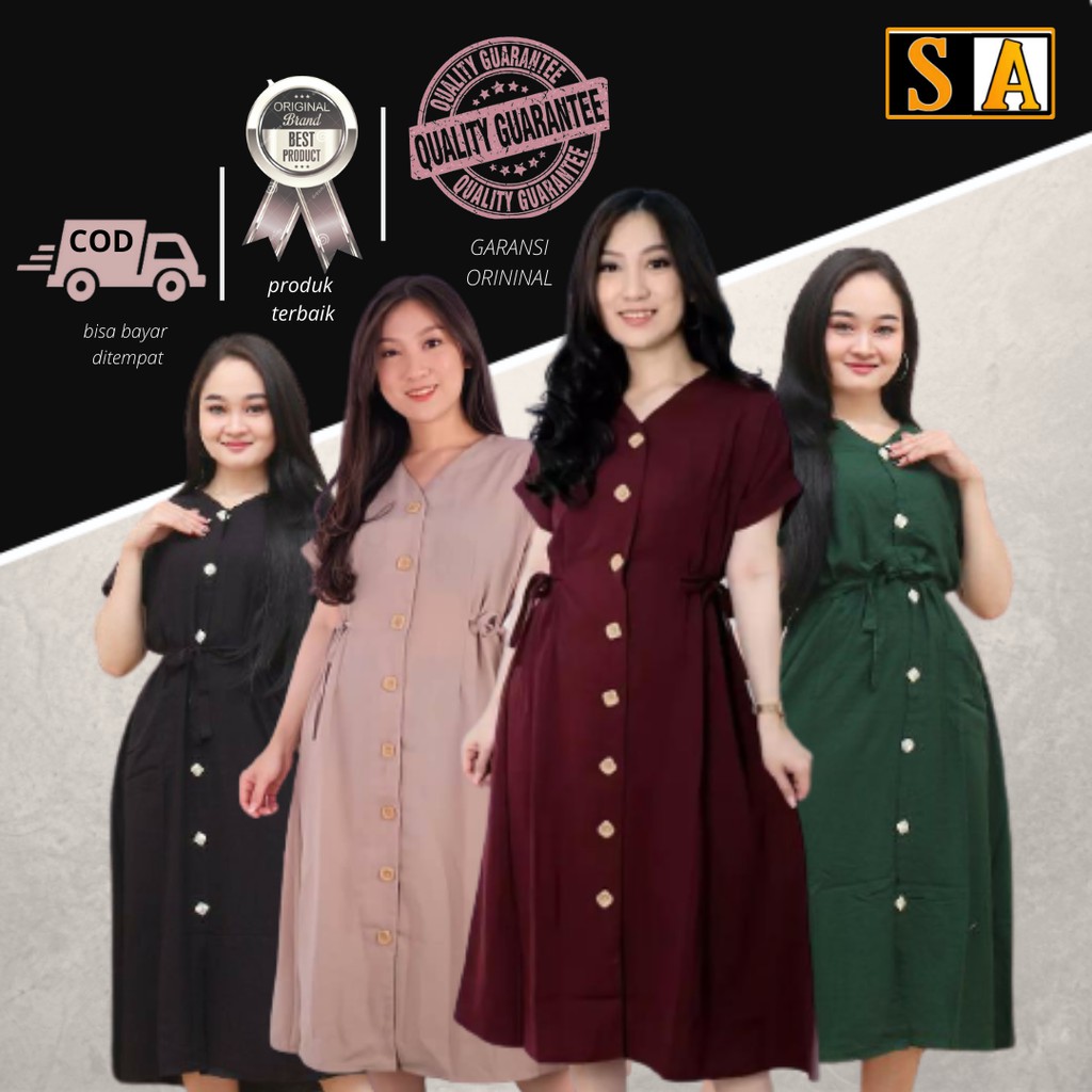 DRESS BUSUI LENGAN PENDEK CASUAL WANITA KOREA PESTA