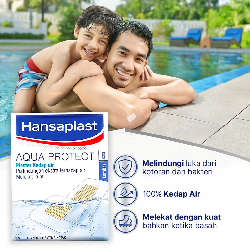 ❤ BELIA ❤ Hansaplast Aqua Protect Plester Anti Air isi 6 Lembar