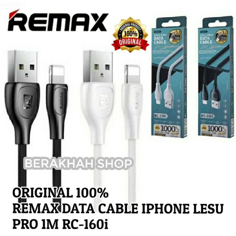 ORIGINAL 100% REMAX CABLE IPHONE LESU PRO 1M RC-160I / ORI KABEL DATA USB CHARGER ISI BATERAI HP APP