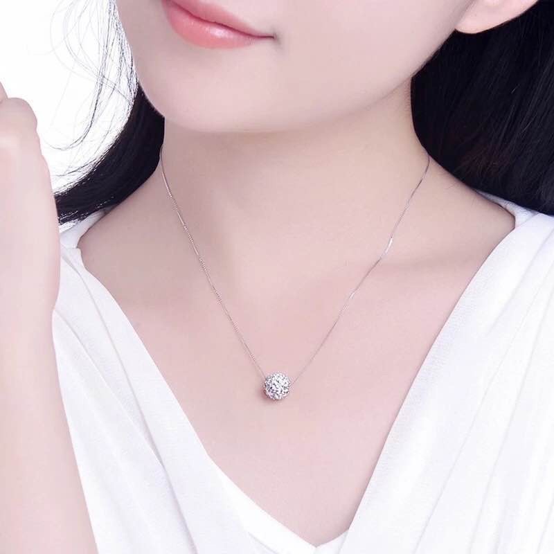 [Bayar di Tempat] Kalung Wanita Diamond Titanium Alloy Crystal Jewelry Women Necklace