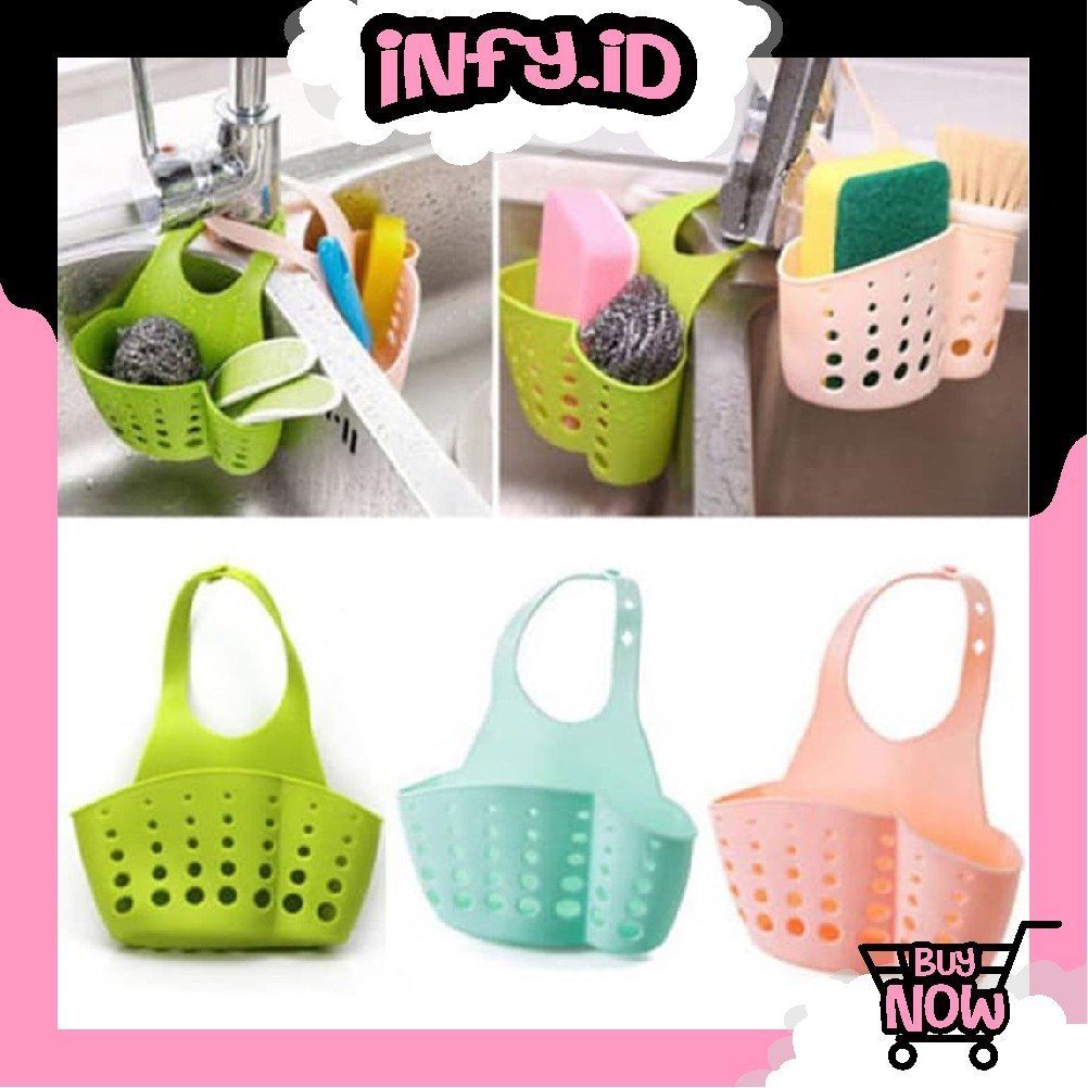 INFY - Keranjang Organizer Pengering Spons Cuci Piring Gantung Wastafel Dapur Laundry Kecil R065